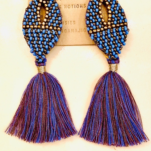 NWT Anthropologie Deepa Beaded Tassel Chandeliers - Picture 3 of 11